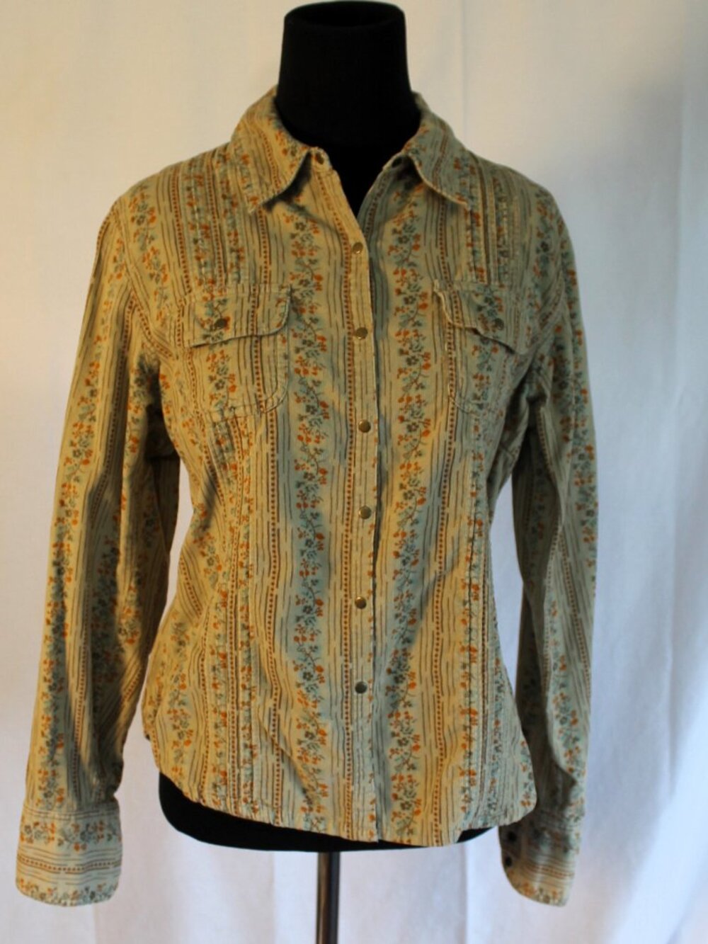 Overdrive Y2K Floral Corduroy Shirt Large